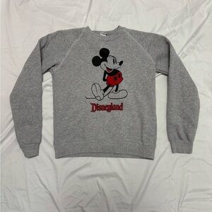 Disney Gray Crewneck Sweater with Mickey Mouse